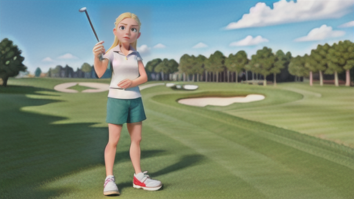 練習場での飛距離測定