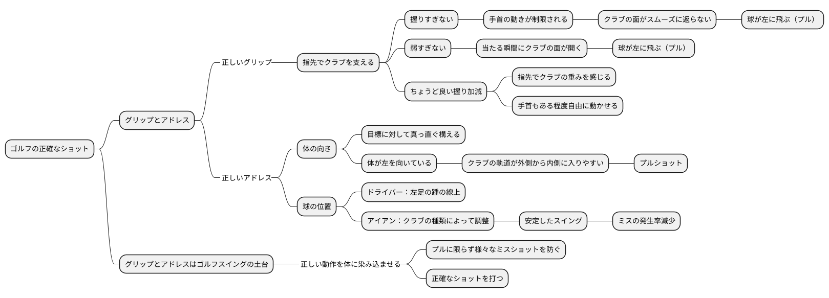 グリップとアドレスの確認